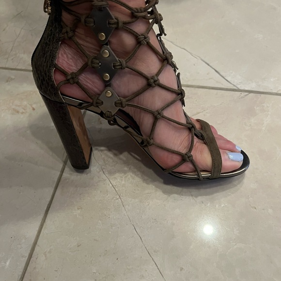 Jimmy Choo Olive Green Heels - Picture 2 of 3